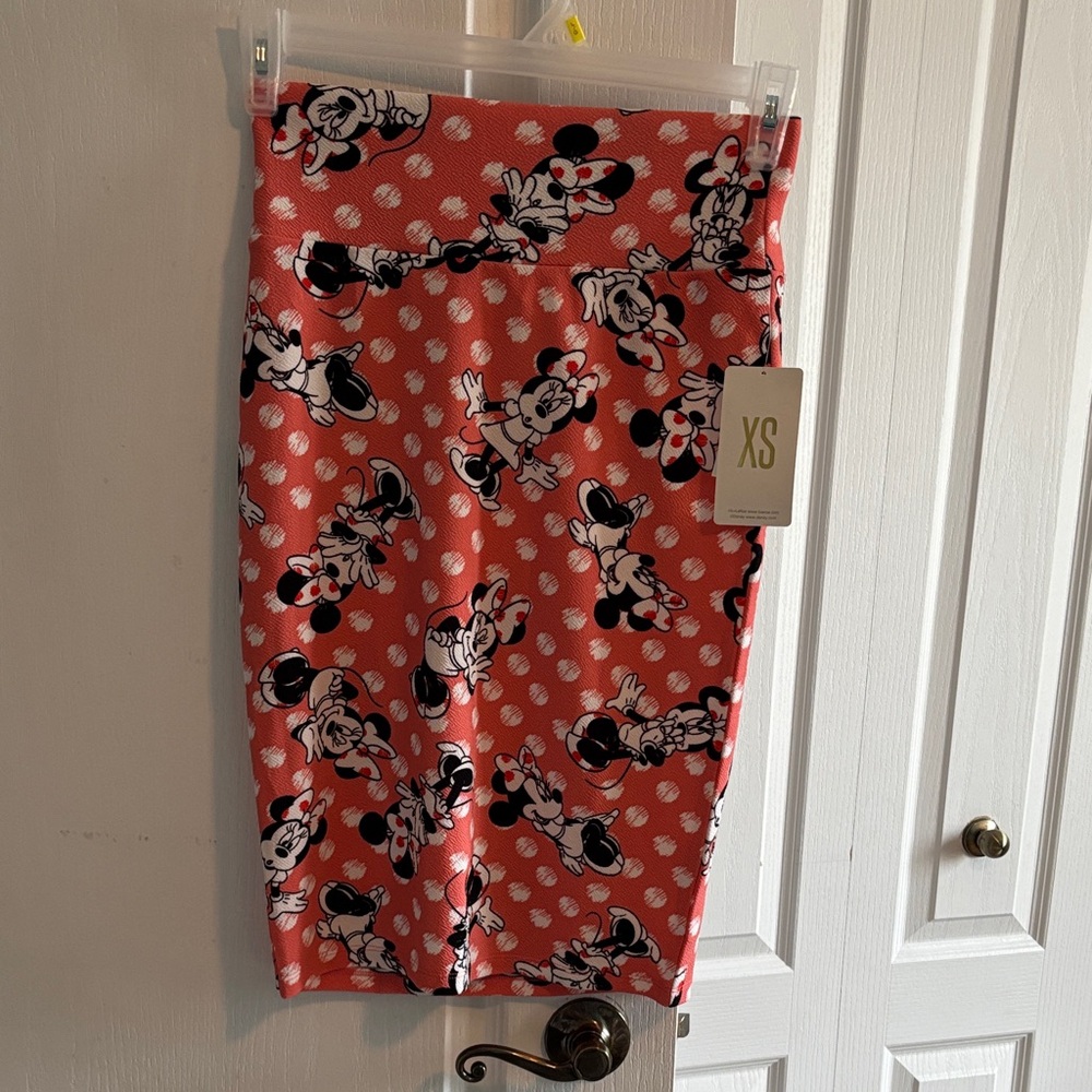 LuLaRoe Disney Cassie Pencil Skirt with Minnie Mouse